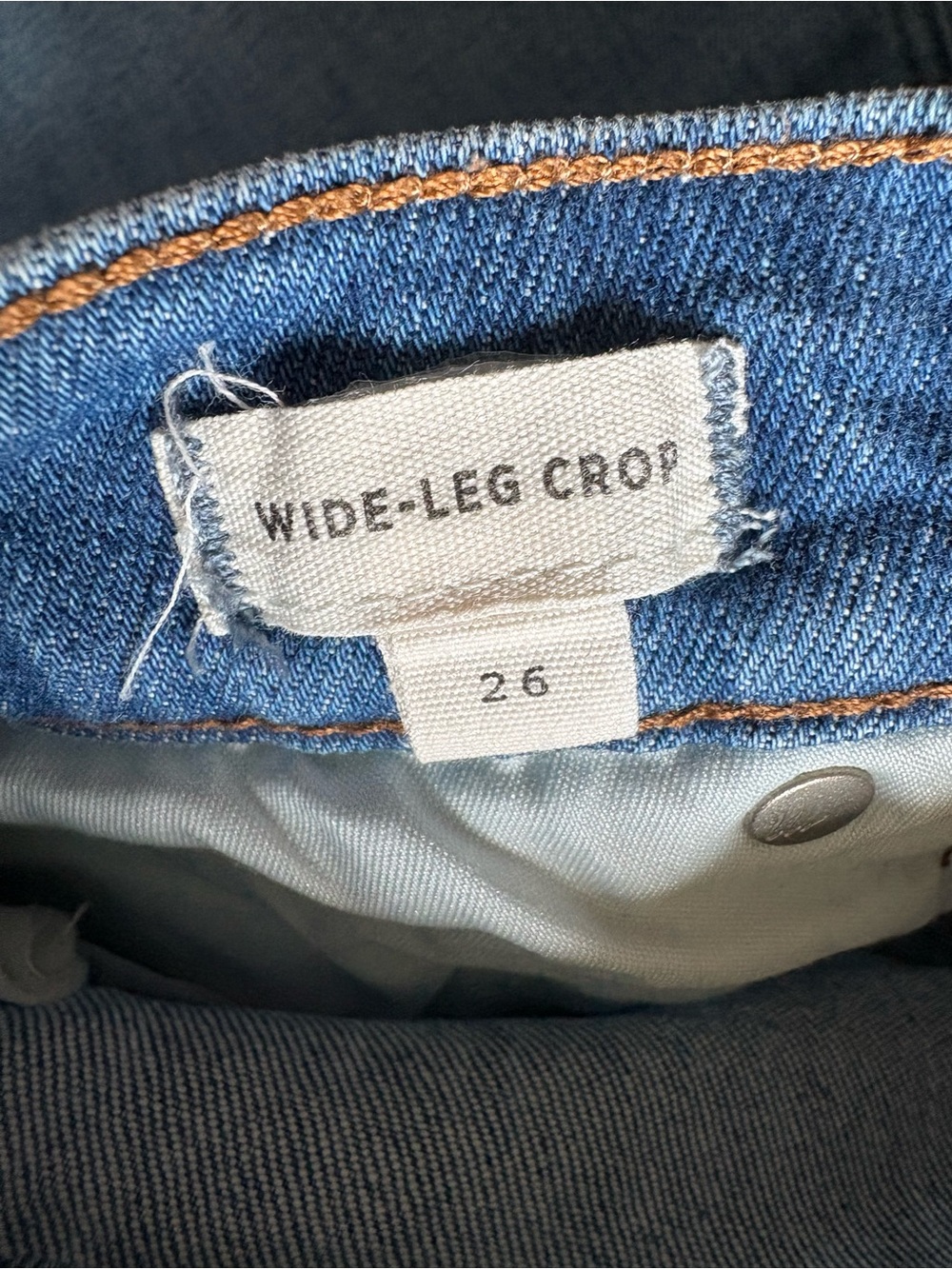 Madewell Wide Leg Cropped Jeans in Medium Blue - Picture 4 of 5